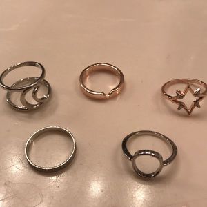 5 Rings silver rose gold NWOT FINAL PRICE